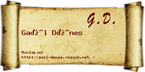 Gaál Dénes névjegykártya