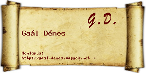 Gaál Dénes névjegykártya